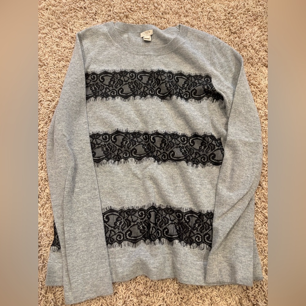 JCrew Factory Sweater with Lace Detail